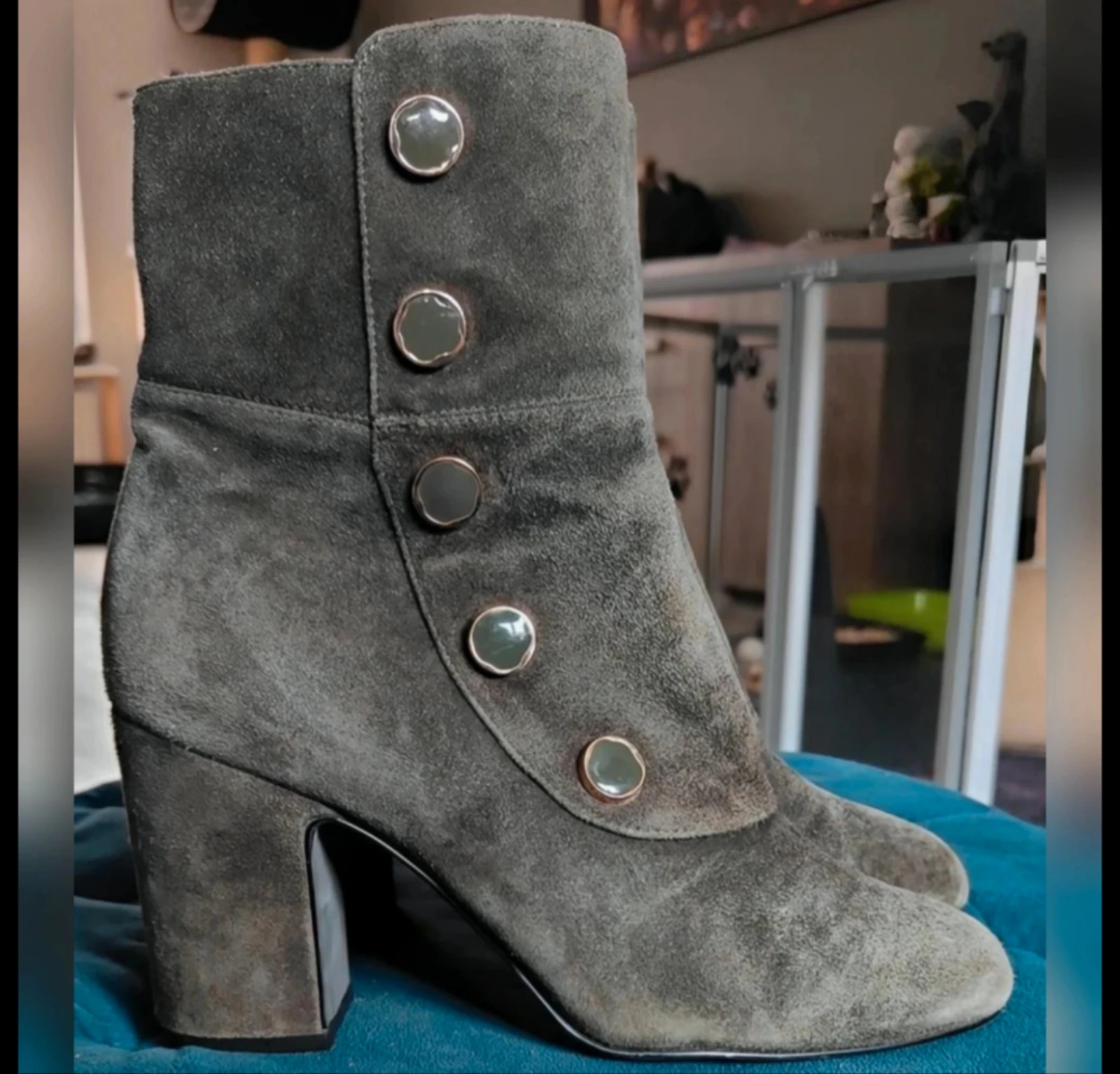 Leuke olijfgroene halfhoge laarsjes What For maat 36
